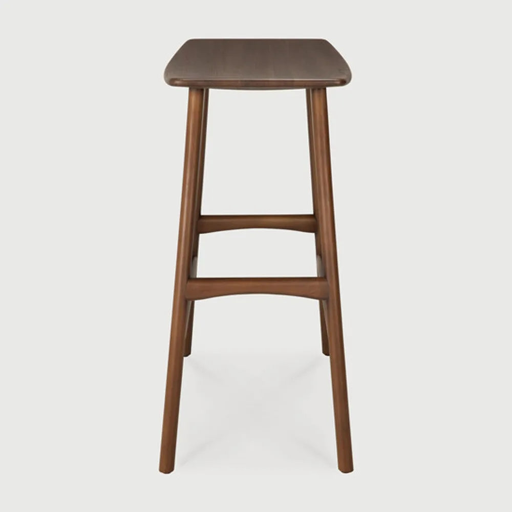 Ethnicraft – Osso – Tabouret Osso – Teck brun - Sans revêtement - Tabouret de cuisine