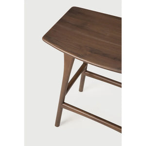 Ethnicraft – Osso – Tabouret Osso – Teck brun - Sans revêtement - Tabouret de cuisine