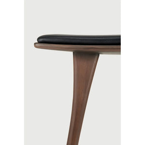Ethnicraft – Osso – Tabouret Osso – Teck brun - Cuir Black - Tabouret de cuisine
