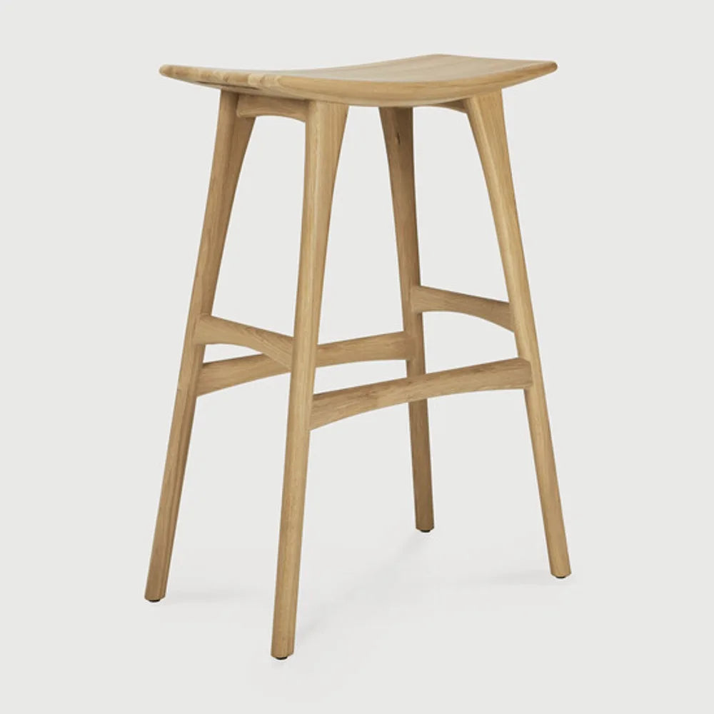 Ethnicraft – Osso – Tabouret Osso – Chêne - Sans revêtement - Tabouret de bar