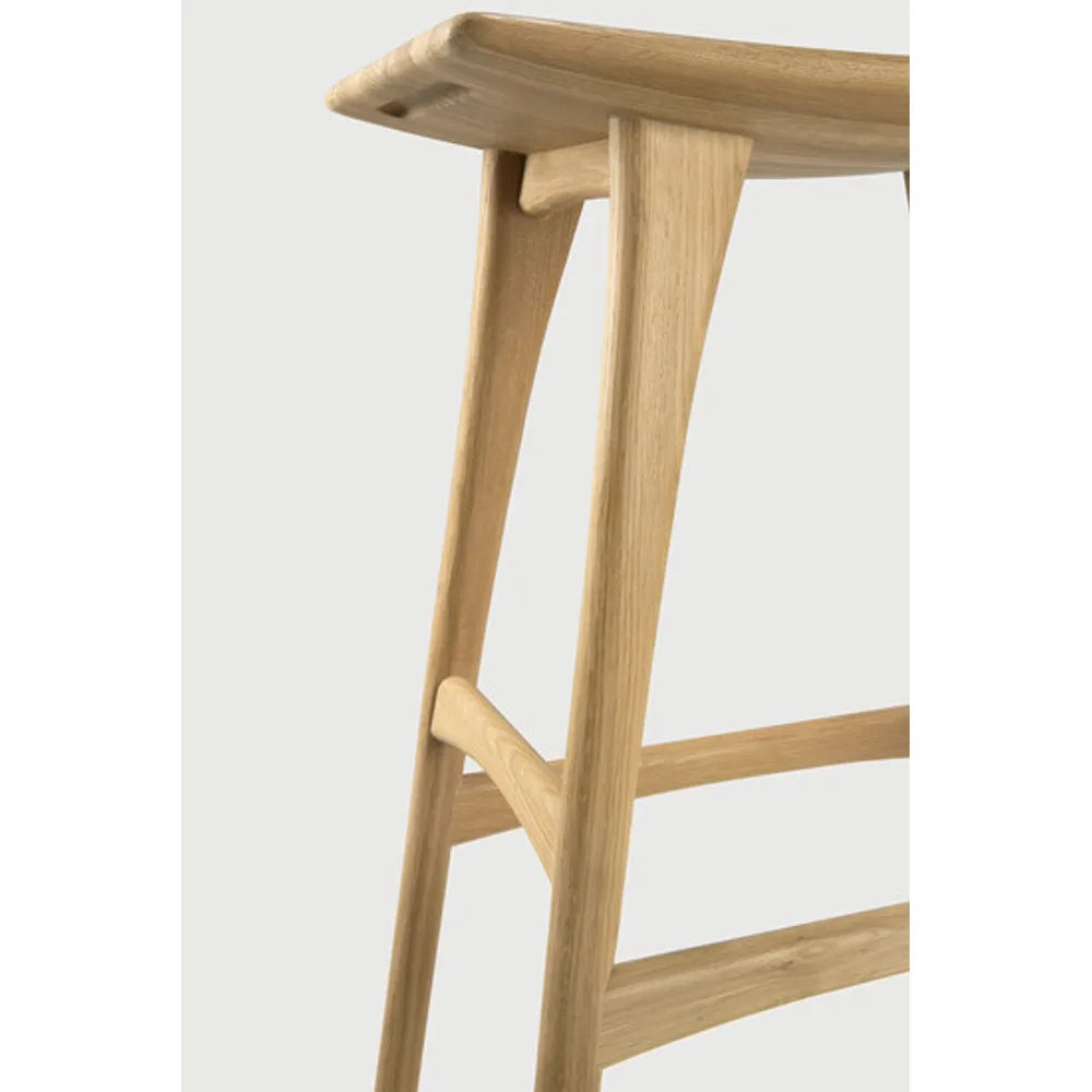Ethnicraft – Osso – Tabouret Osso – Chêne - Sans revêtement - Tabouret de bar