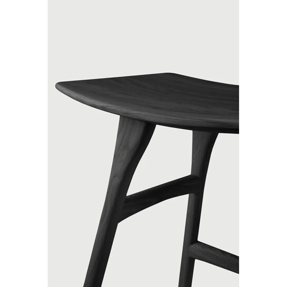 Ethnicraft – Osso – Tabouret Osso – Chêne noir - Sans revêtement - Tabouret