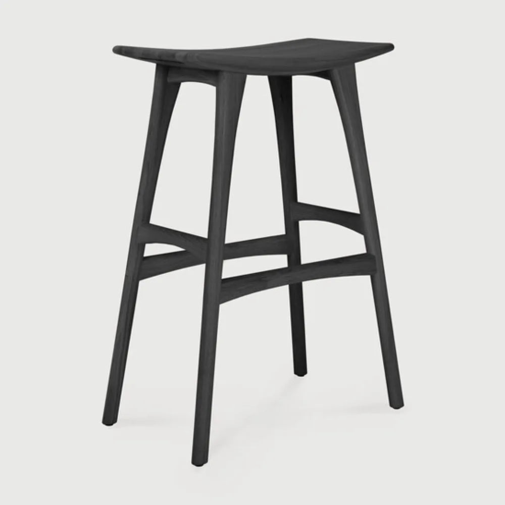 Ethnicraft – Osso – Tabouret Osso – Chêne noir - Sans revêtement - Tabouret de bar