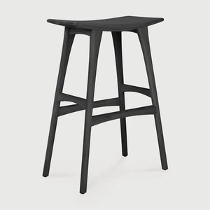 Ethnicraft – Osso – Tabouret Osso – Chêne noir - Sans revêtement - Tabouret de bar