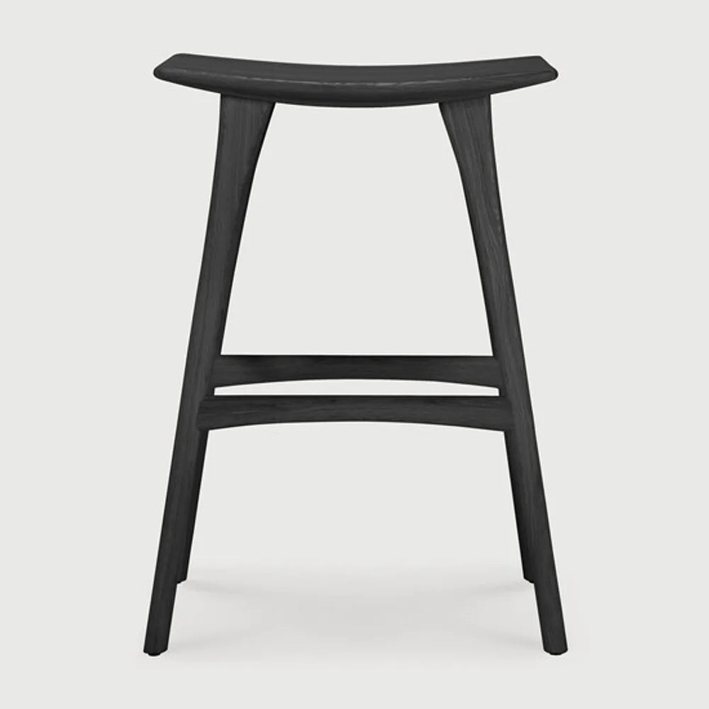 Ethnicraft – Osso – Tabouret Osso – Chêne noir - Sans revêtement - Tabouret de bar