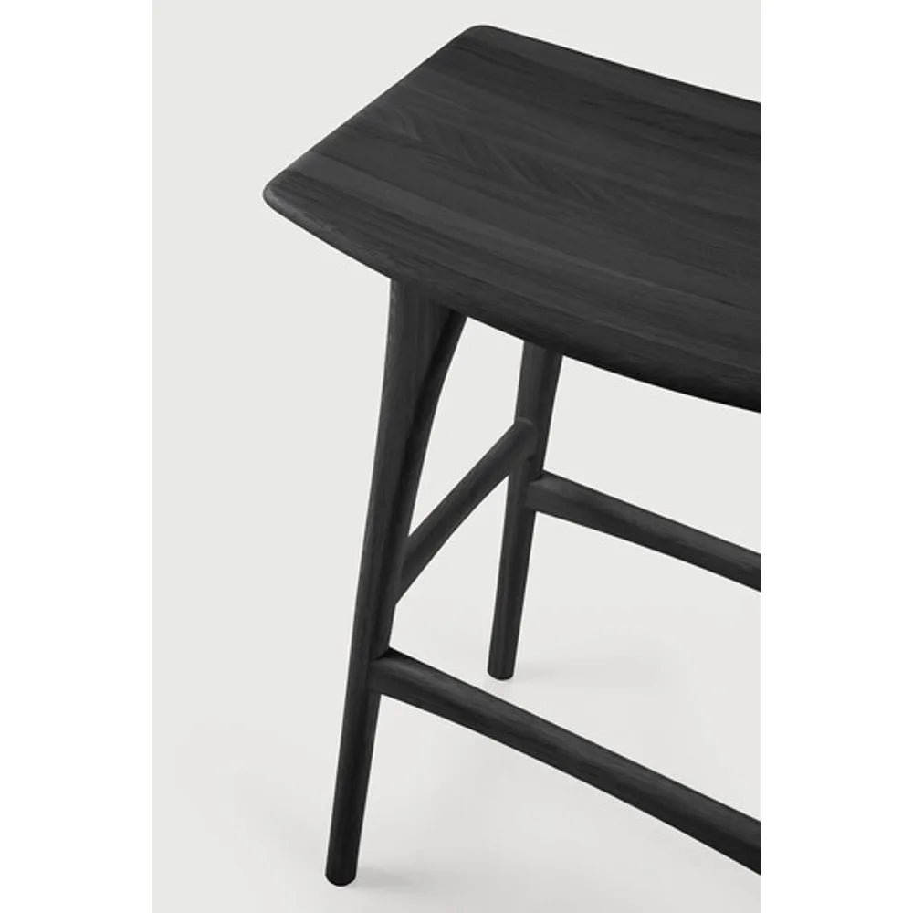 Ethnicraft – Osso – Tabouret Osso – Chêne noir - Sans revêtement - Tabouret de bar