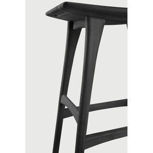 Ethnicraft – Osso – Tabouret Osso – Chêne noir - Sans revêtement - Tabouret de bar