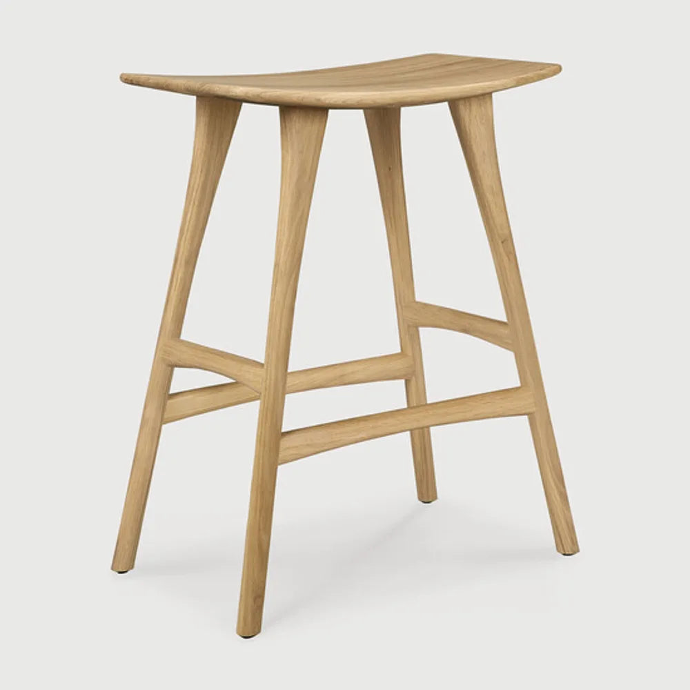 Ethnicraft – Osso – Tabouret Osso – Chêne - Sans revêtement - Tabouret de cuisine