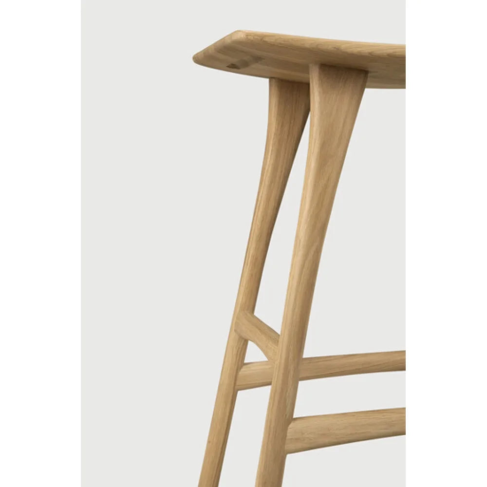 Ethnicraft – Osso – Tabouret Osso – Chêne - Sans revêtement - Tabouret de cuisine