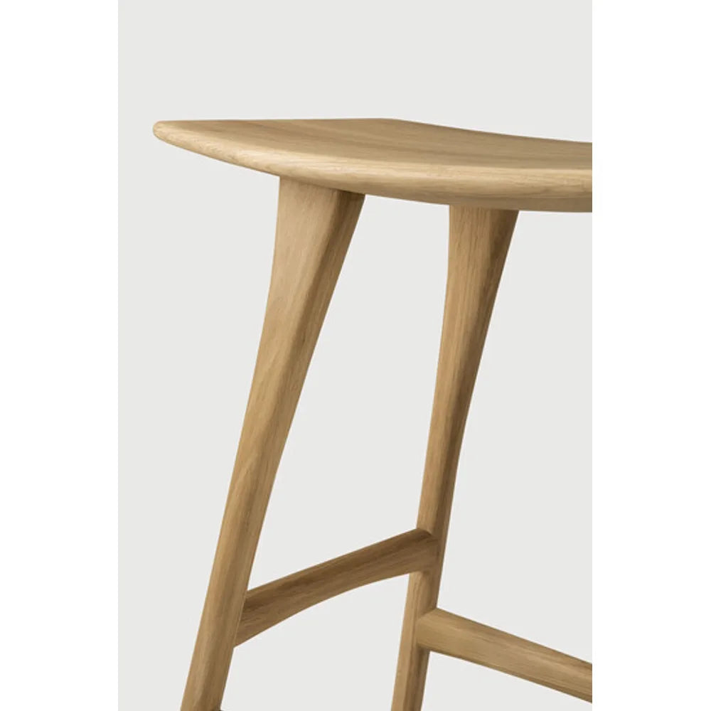 Ethnicraft – Osso – Tabouret Osso – Chêne - Sans revêtement - Tabouret de cuisine