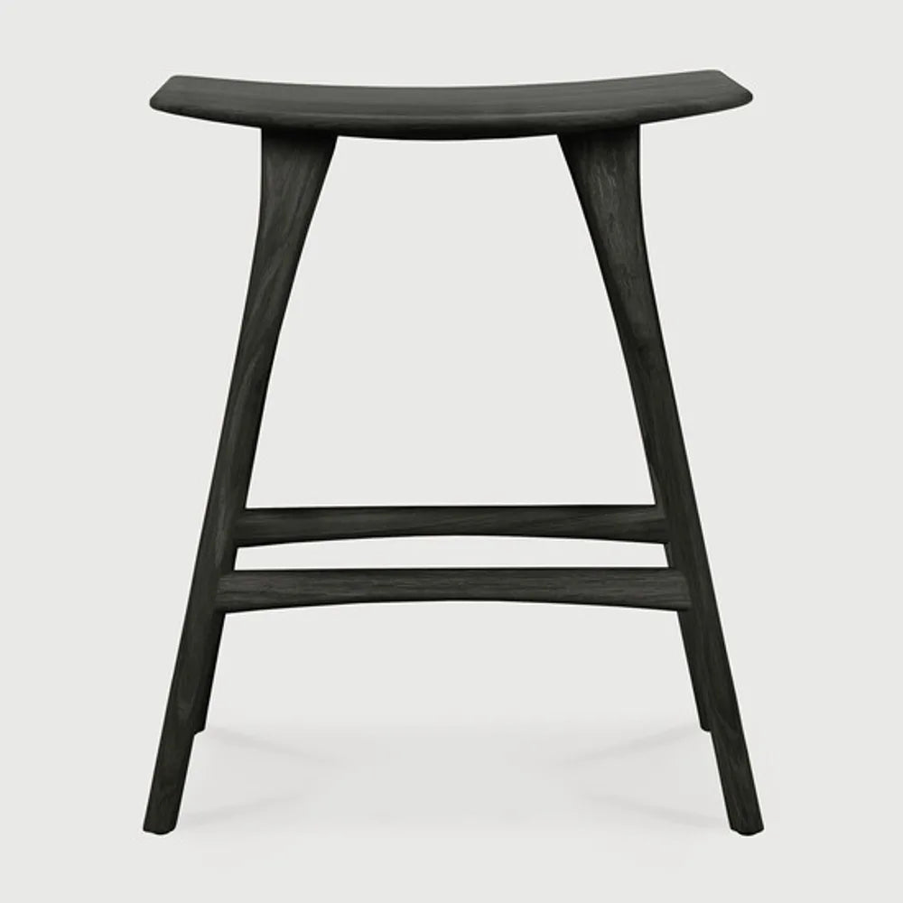Ethnicraft – Osso – Tabouret Osso – Chêne noir - Sans revêtement - Tabouret de cuisine