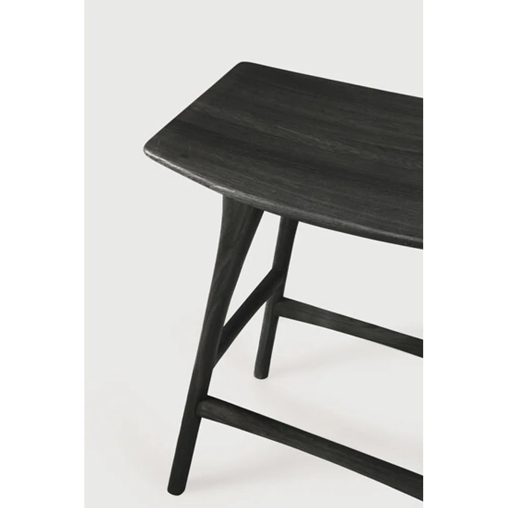 Ethnicraft – Osso – Tabouret Osso – Chêne noir - Sans revêtement - Tabouret de cuisine