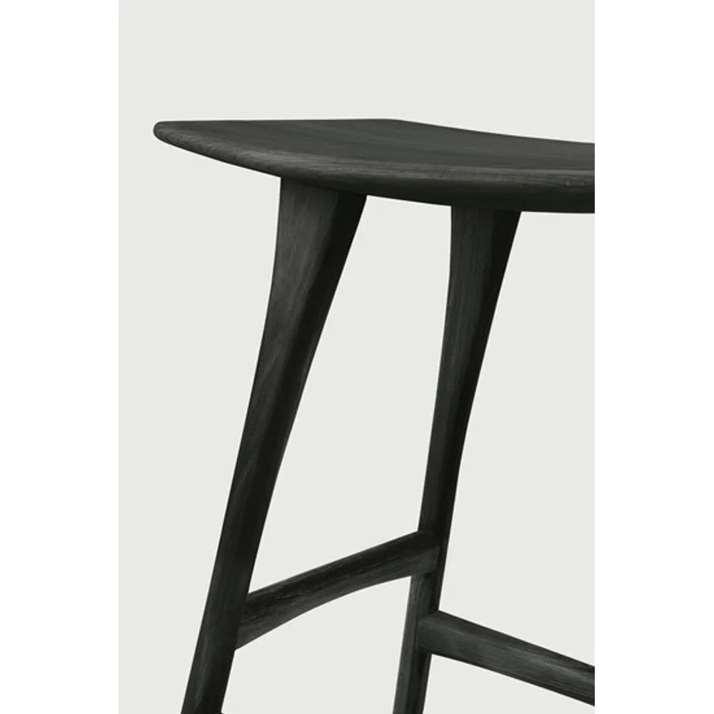 Ethnicraft – Osso – Tabouret Osso – Chêne noir - Sans revêtement - Tabouret de cuisine