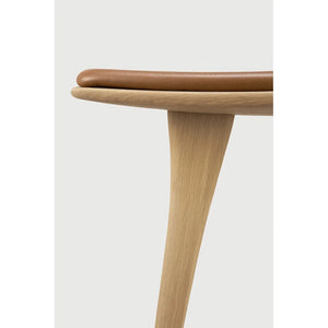 Ethnicraft – Osso – Tabouret Osso – Chêne - Cuir Cognac - Tabouret de cuisine