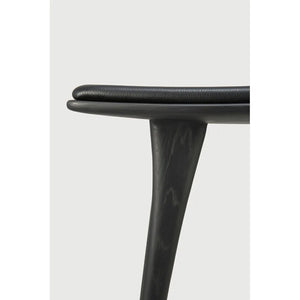 Ethnicraft – Osso – Tabouret Osso – Chêne noir - Cuir Black - Tabouret de cuisine