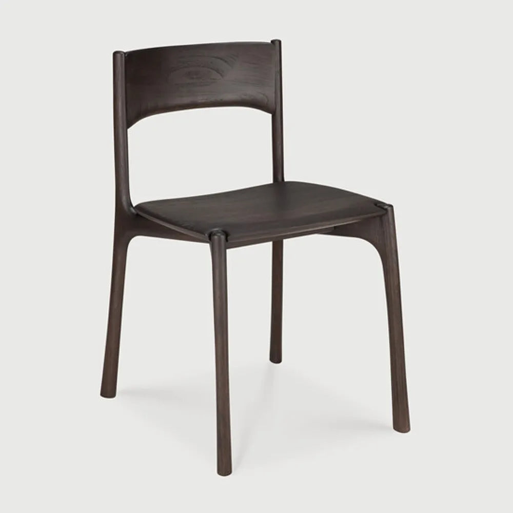 Ethnicraft – PI – Chaise PI – Teck brun foncé - Sans accoudoir