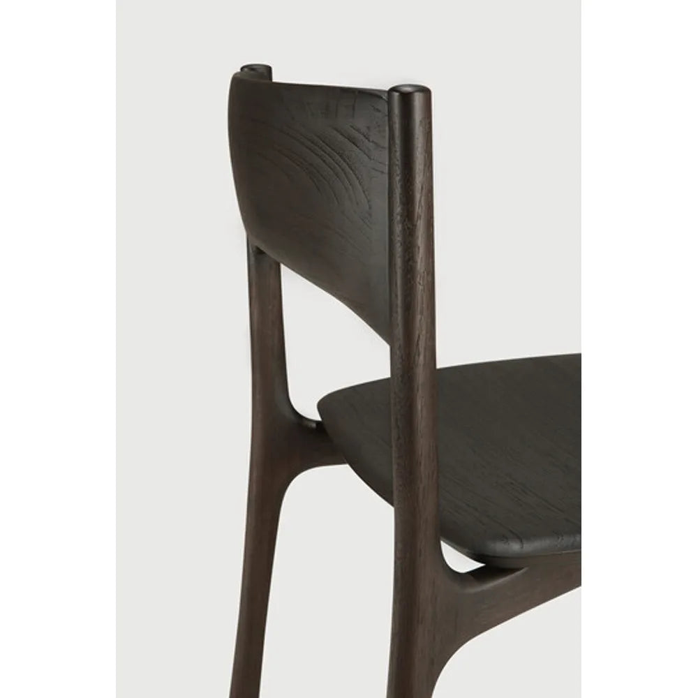 Ethnicraft – PI – Chaise PI – Teck brun foncé - Sans accoudoir