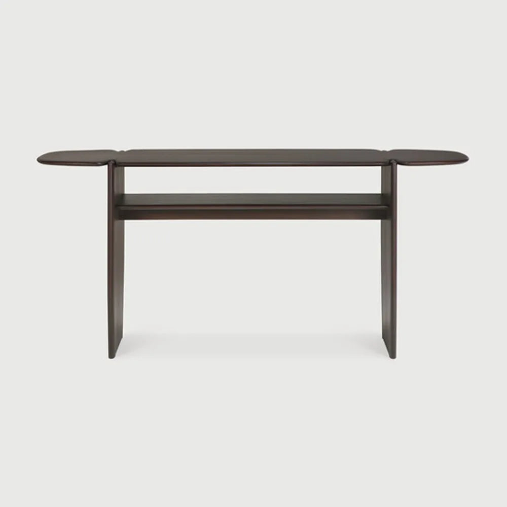 Ethnicraft – PI – Console Pi – Acajou brun foncé - 160 x 40 x 75 cm