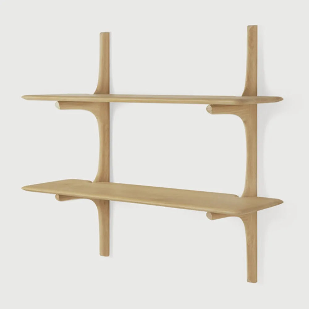 Ethnicraft – PI – Etagere Murale Pi – Chêne - 2 étagères