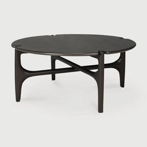 Ethnicraft – PI – Table Basse Pi – Acajou brun foncé - 80 x 80 x 35 cm - Rond