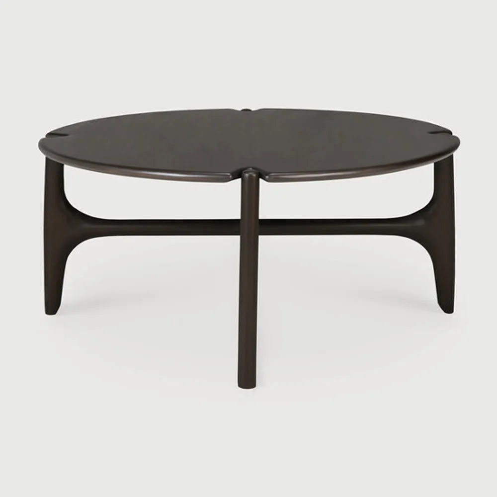Ethnicraft – PI – Table Basse Pi – Acajou brun foncé - 80 x 80 x 35 cm - Rond