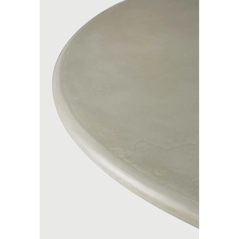 Ethnicraft – Roller Max – Table De Jardin Roller Max – Béton et teck recyclé - Gris clair - 90 cm