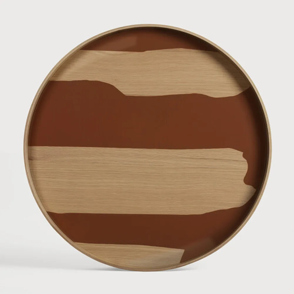 Ethnicraft – Second Nature – Plateau En Verre Second Nature – Auburn - Large - Rond