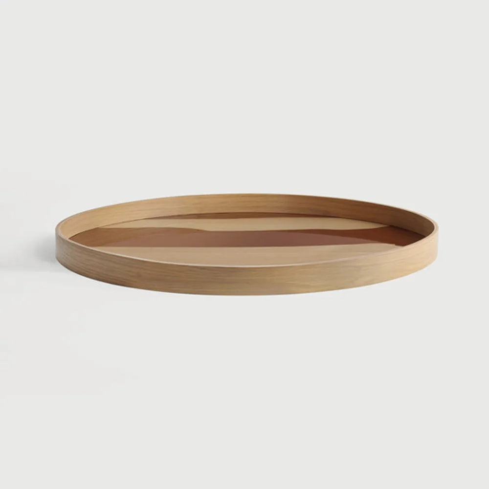 Ethnicraft – Second Nature – Plateau En Verre Second Nature – Auburn - Large - Rond