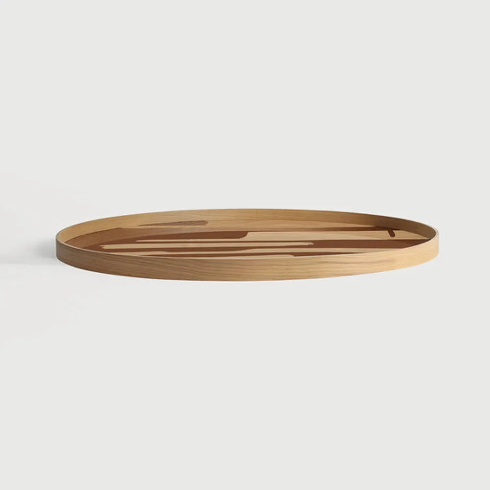 Ethnicraft – Second Nature – Plateau En Verre Second Nature – Auburn - Extra Large - Rond