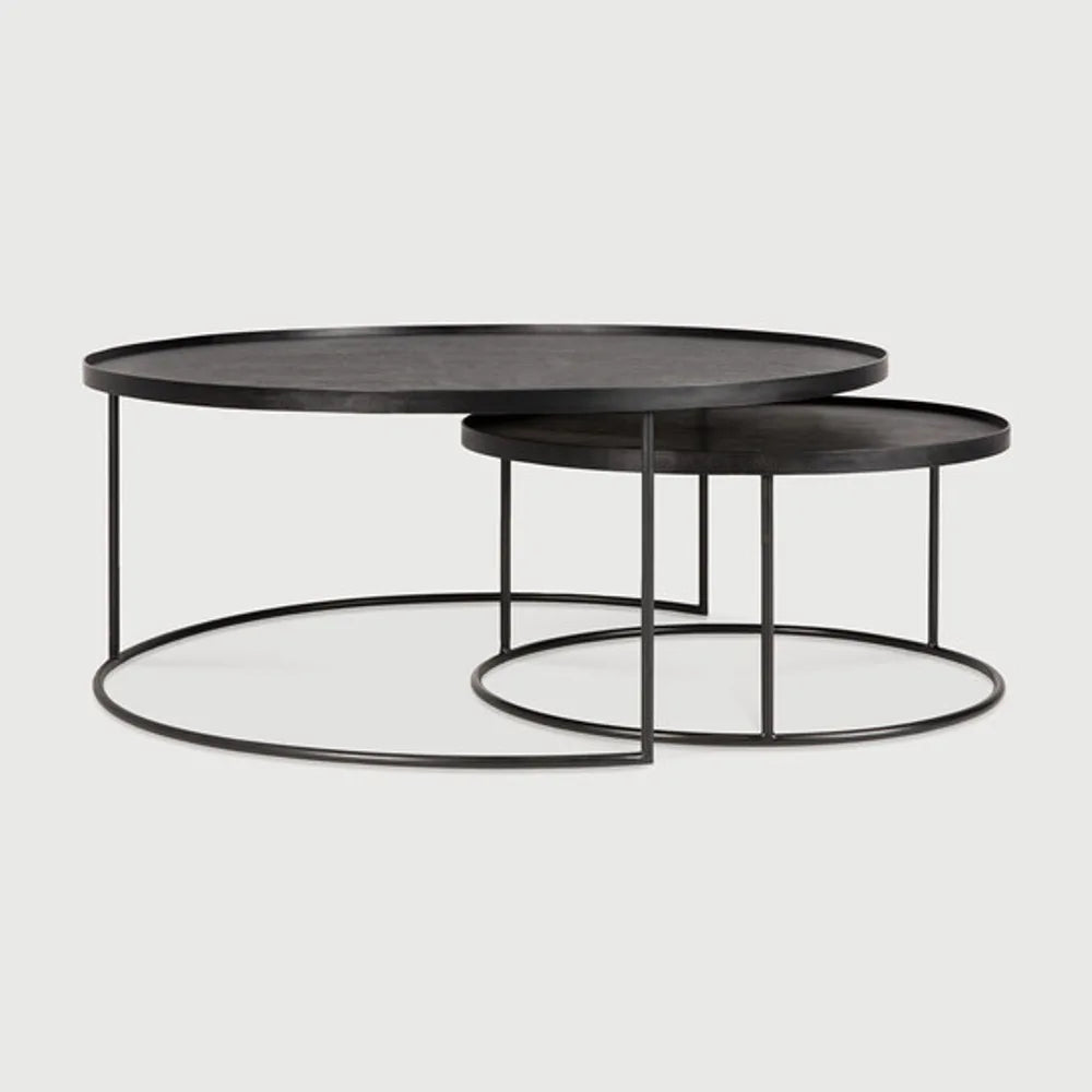 Ethnicraft – Tables à plateau – Set De Tables Basses A Plateaux – Large/Extra Large - Rond