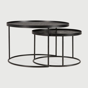 Ethnicraft – Tables à plateau – Set De Tables Basses A Plateaux – Small/Large - Rond