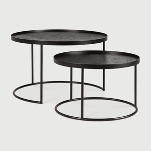 Ethnicraft – Tables à plateau – Set De Tables Basses A Plateaux – Small/Large - Rond
