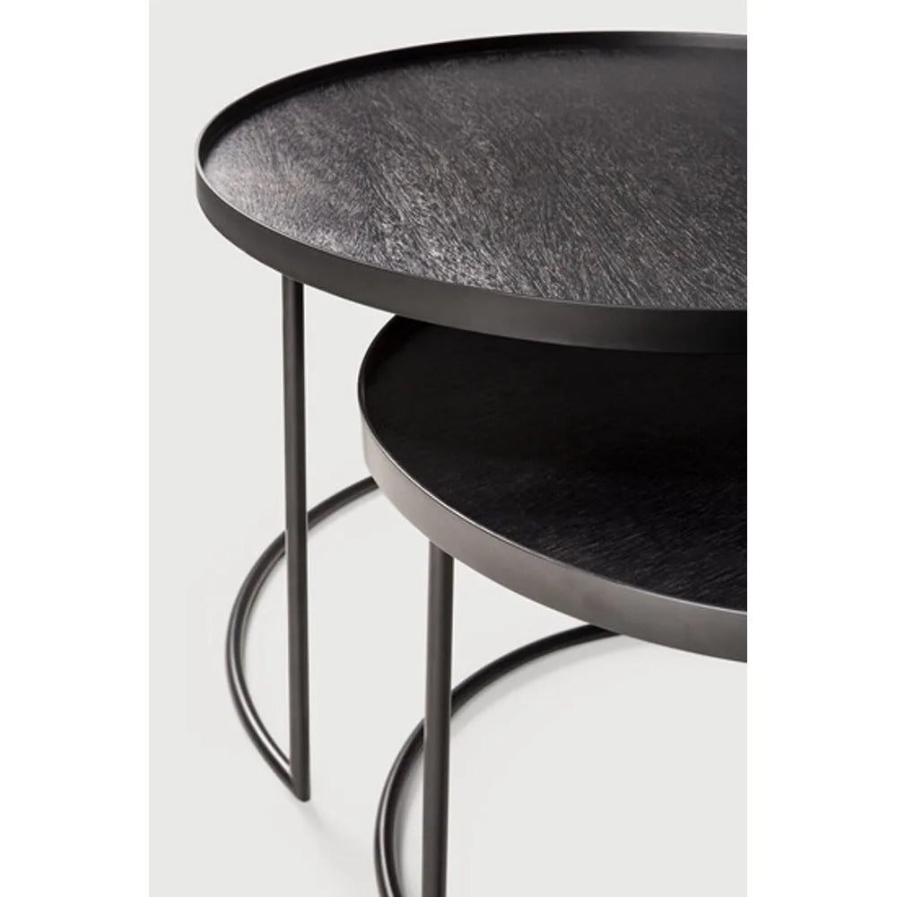 Ethnicraft – Tables à plateau – Set De Tables Basses A Plateaux – Small/Large - Rond