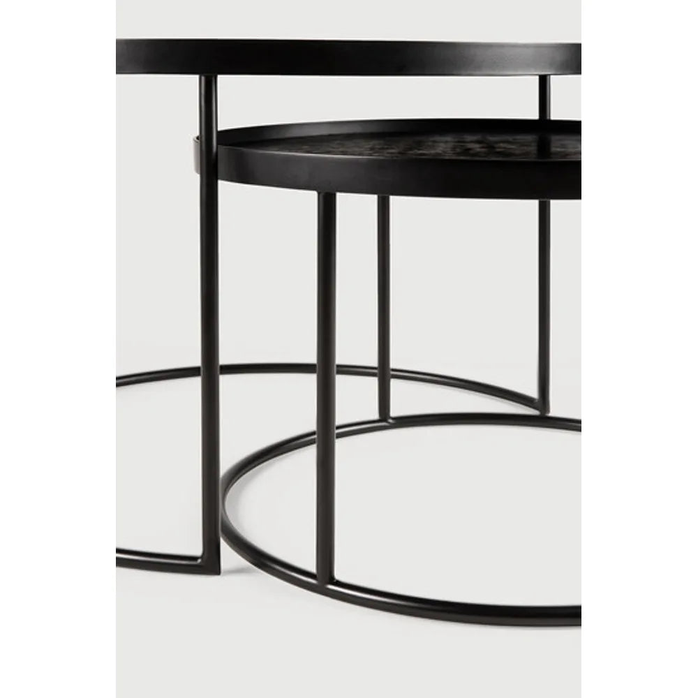 Ethnicraft – Tables à plateau – Set De Tables Basses A Plateaux – Small/Large - Rond