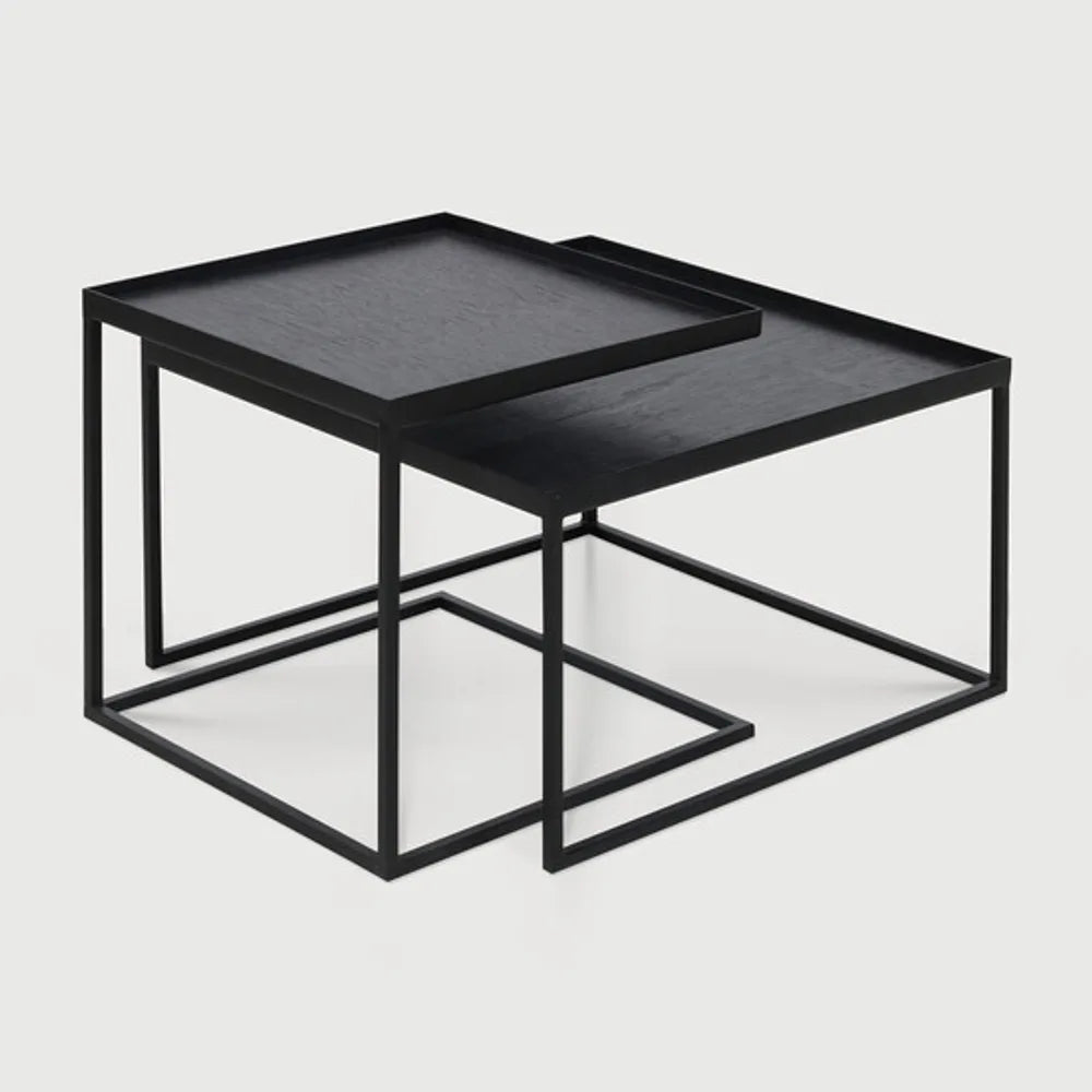 Ethnicraft – Tables à plateau – Set De Tables Basses A Plateaux – Small/Large - Carré