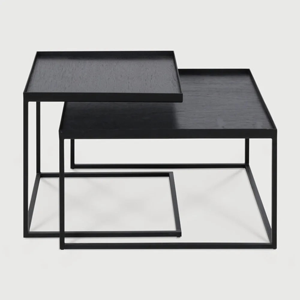 Ethnicraft – Tables à plateau – Set De Tables Basses A Plateaux – Small/Large - Carré