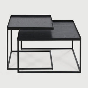 Ethnicraft – Tables à plateau – Set De Tables Basses A Plateaux – Small/Large - Carré
