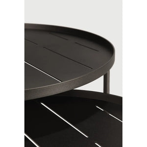 Ethnicraft – Tables à plateau – Set De Tables Basses A Plateaux De Jardin – Aluminium Dark Bronze