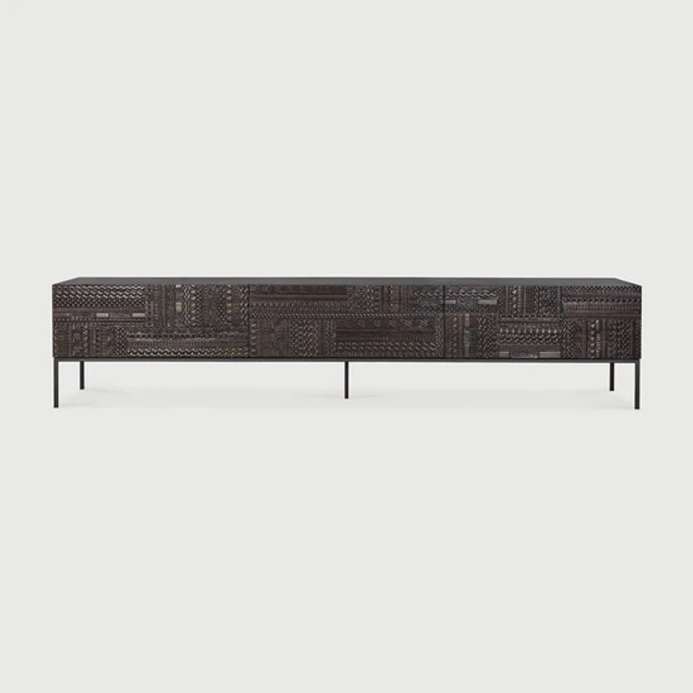Ethnicraft – Tabwa – Meuble Tv Tabwa – Teck noir clair - 240 cm