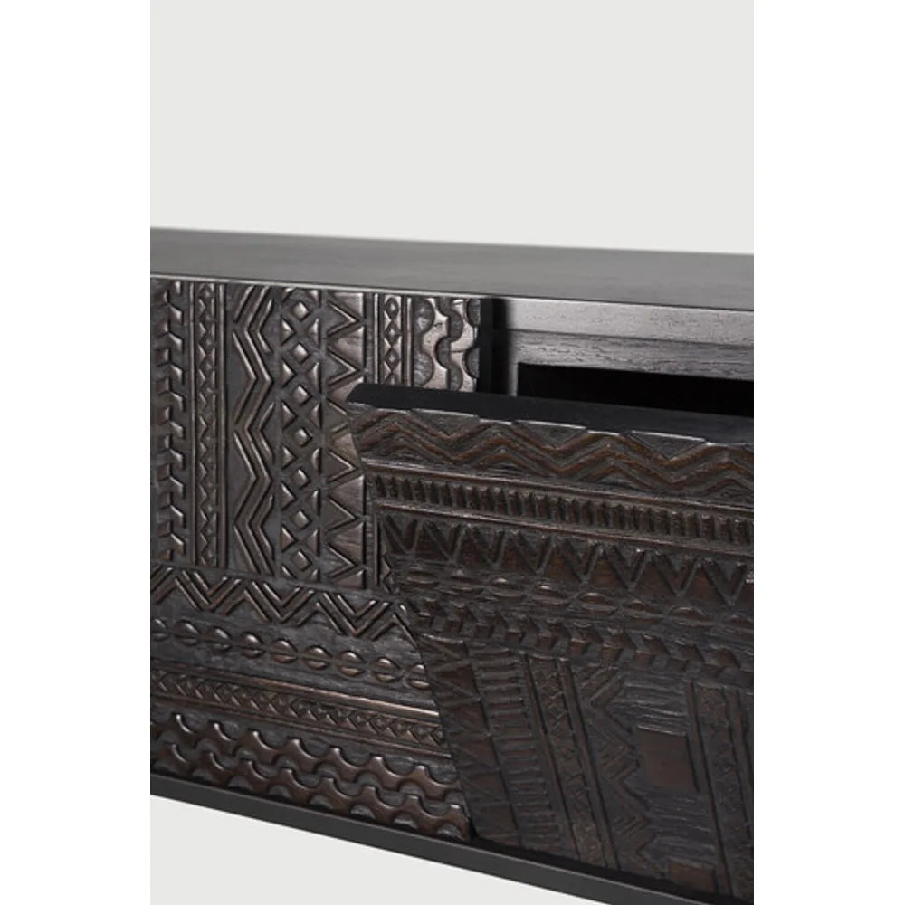 Ethnicraft – Tabwa – Meuble Tv Tabwa – Teck noir clair - 240 cm