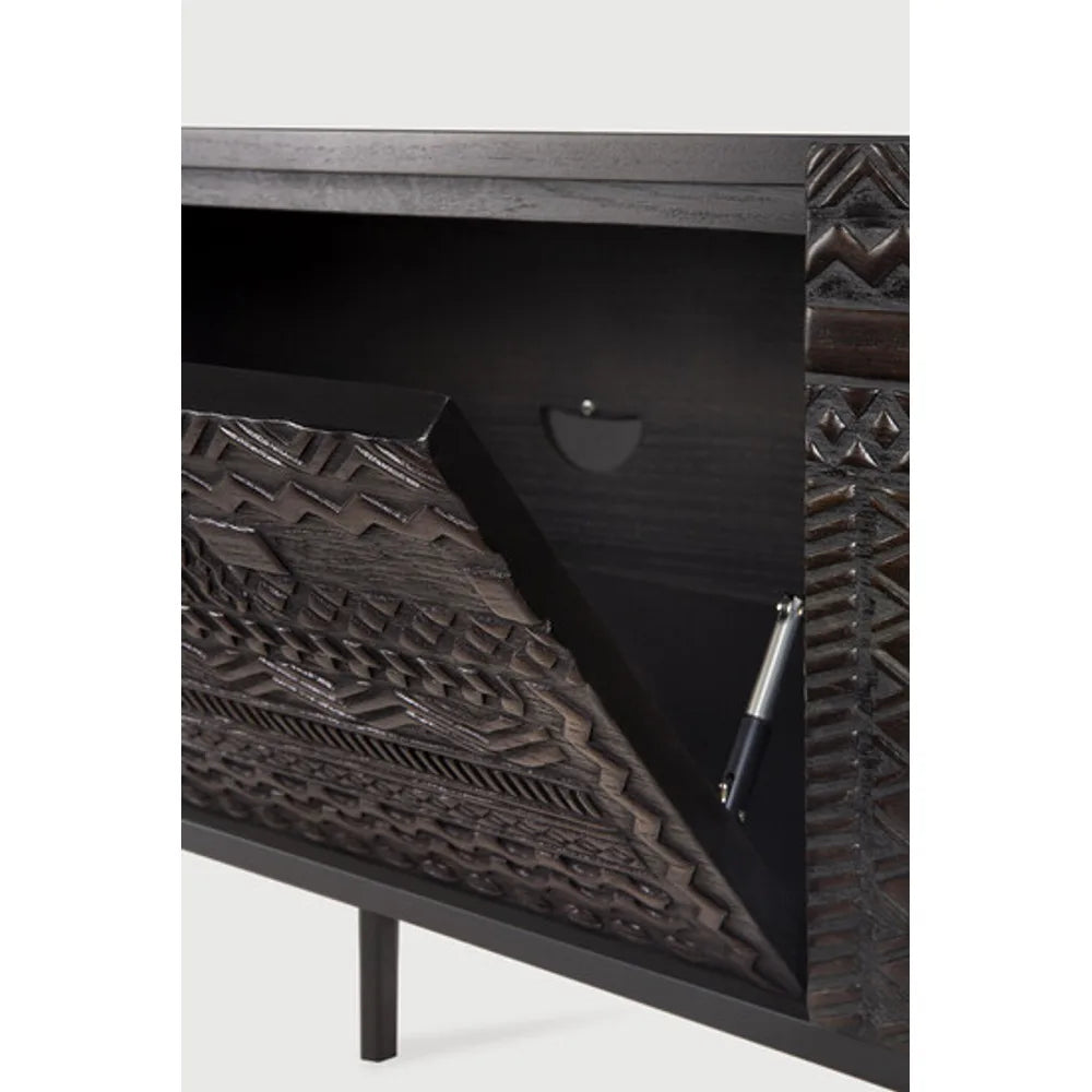 Ethnicraft – Tabwa – Meuble Tv Tabwa – Teck noir clair - 240 cm