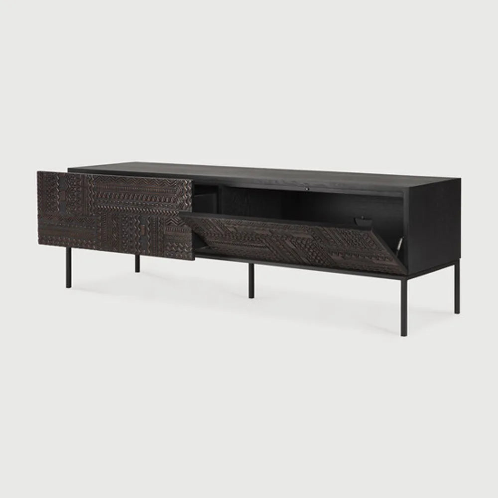 Ethnicraft – Tabwa – Meuble Tv Tabwa – Teck noir clair - 160 cm