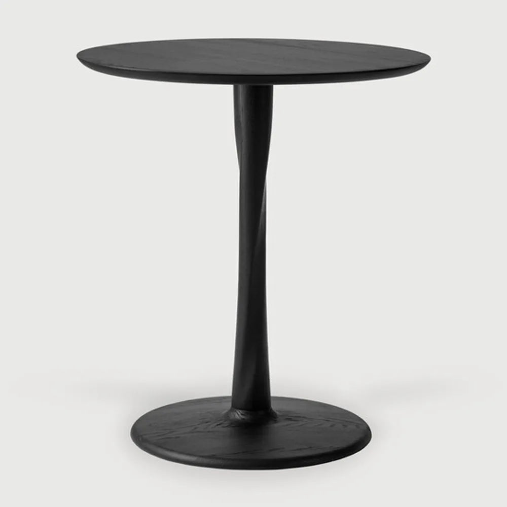 Ethnicraft – Torsion – Table Torsion – Chêne noir - Rond - Standard, 76 cm - 70 cm