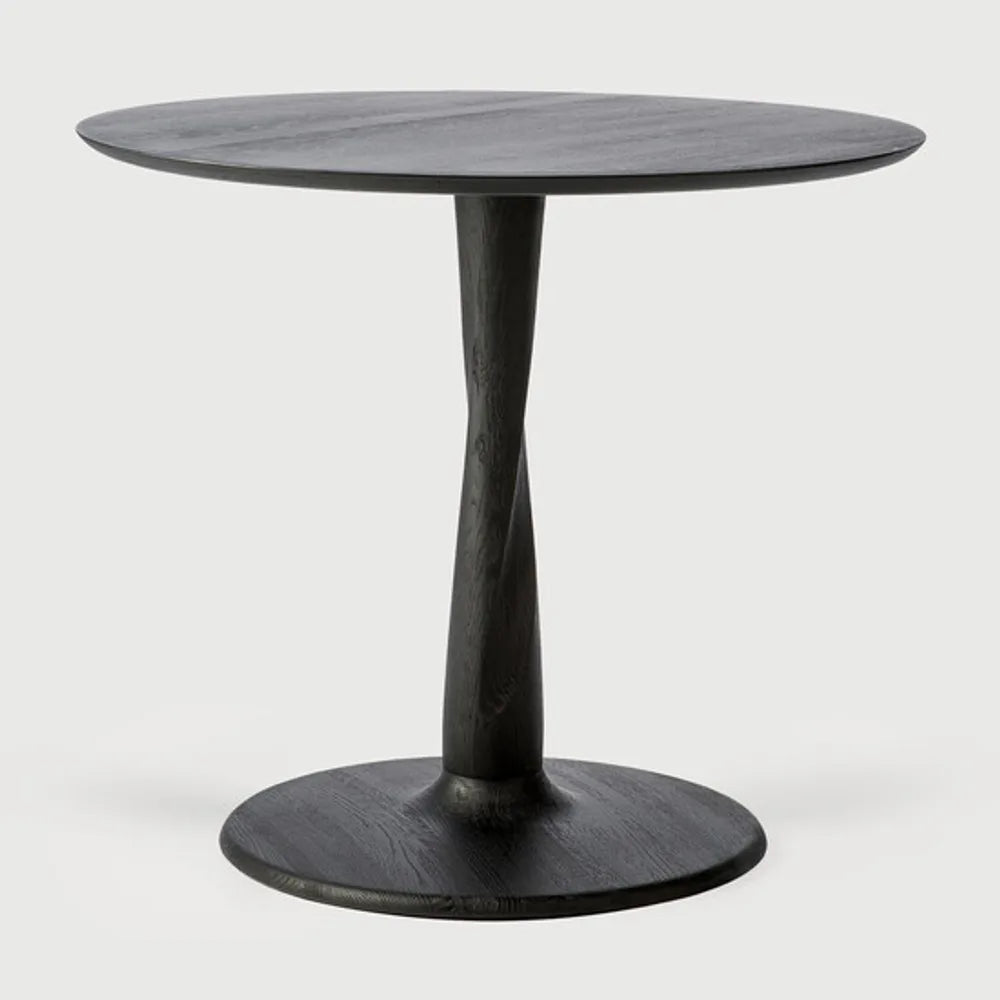 Ethnicraft – Torsion – Table Torsion – Chêne noir - Rond - Standard, 76 cm - 90 cm