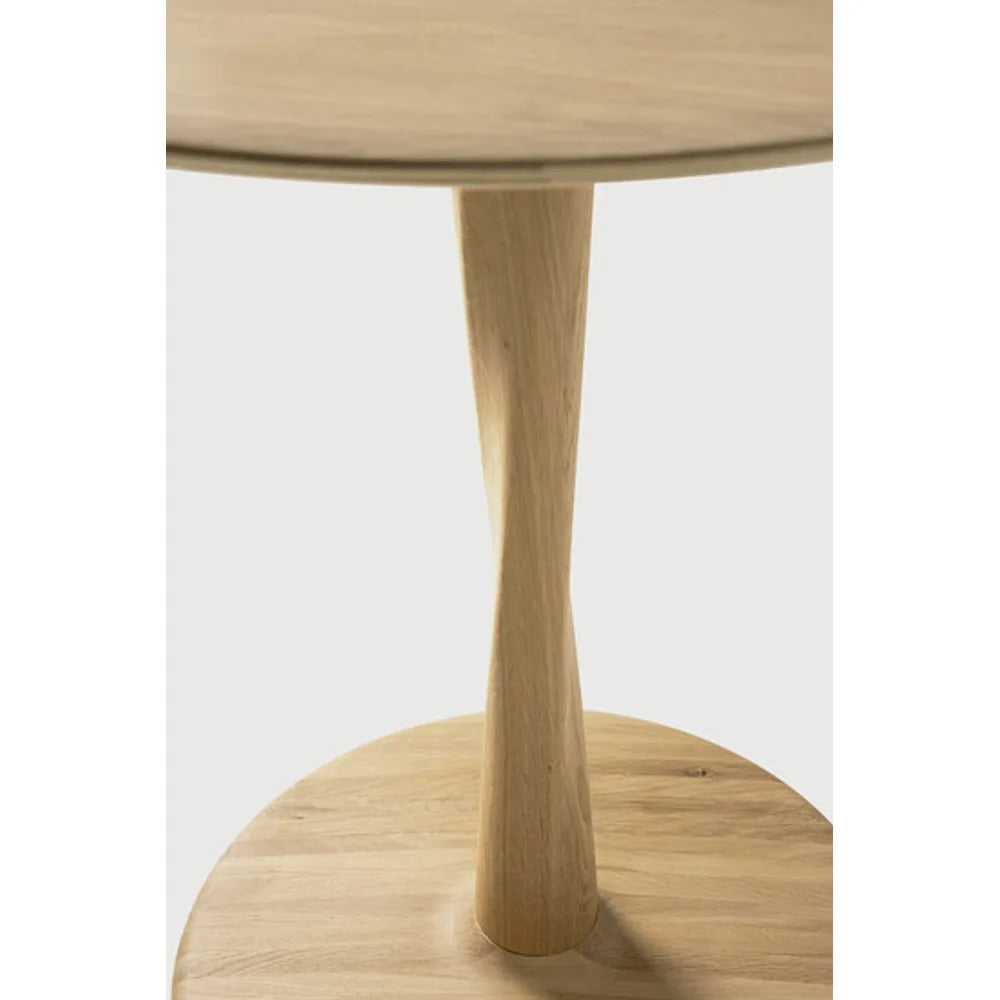 Ethnicraft – Torsion – Table Torsion – Chêne - Rond - Standard, 76 cm - 70 cm