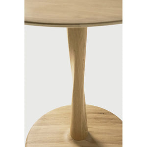 Ethnicraft – Torsion – Table Torsion – Chêne - Rond - Standard, 76 cm - 70 cm