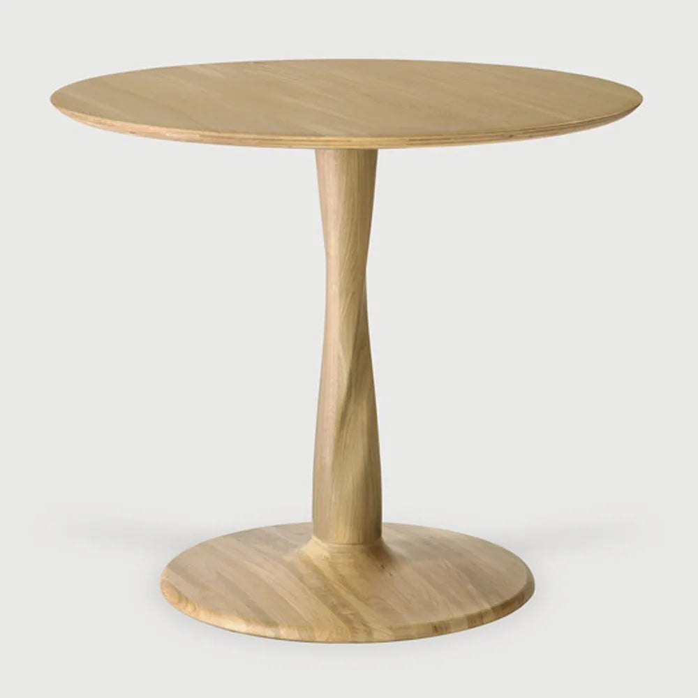 Ethnicraft – Torsion – Table Torsion – Chêne - Rond - Standard, 76 cm - 90 cm