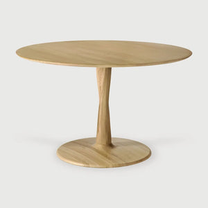 Ethnicraft – Torsion – Table Torsion – Chêne - Rond - 127 cm - Standard, 76 cm