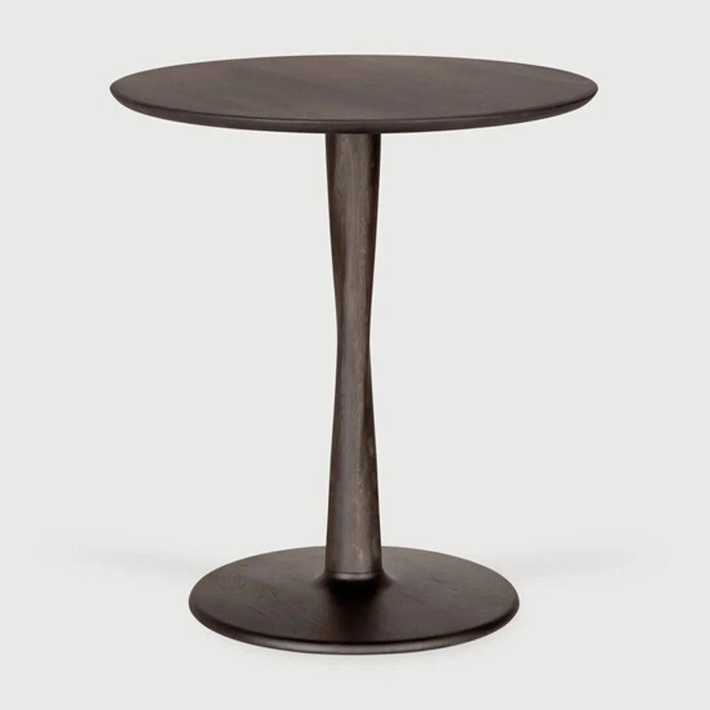Ethnicraft – Torsion – Table Torsion – Chêne brun - Rond - 70 cm - Standard, 76 cm