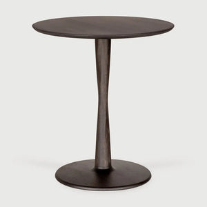 Ethnicraft – Torsion – Table Torsion – Chêne brun - Rond - 70 cm - Standard, 76 cm